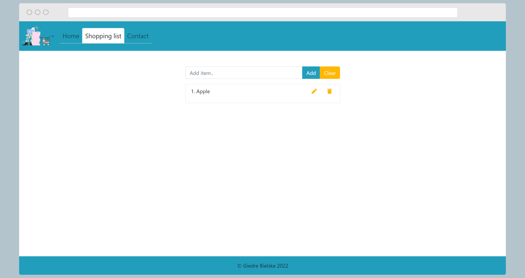 Shopping List App CRUD